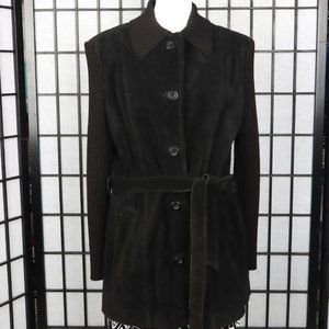 Vintage Vakko Suede & Knit Coat